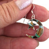 Sterling Silver Onyx Tiger’s Eye Jasper Opal Moon Star Earrings in my hand