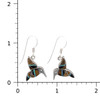 Sterling Silver Tiger’s Eye Onyx Opal Hummingbird Earrings with a ruler