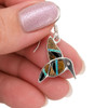 Sterling Silver Tiger’s Eye Onyx Opal Hummingbird Earrings in my hand