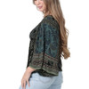 Angie Clothes - Flare Bell Sleeve Smocked Bust Floral Top - side view