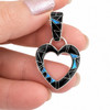 Sterling Silver Onyx Opal Heart Pendant Hand View