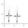 Sugilite Opal Sterling Silver Cross Earrings Size View