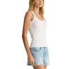 Z Supply Renae Premium Rib Tank - White - side view