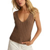 Z Supply Acadia Sweater Tank - Palo Santo Brown - front view