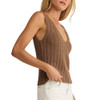 Z Supply Acadia Sweater Tank - Palo Santo Brown - side view