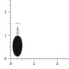 Sterling Silver Black Onyx Long Oval Pendant – Measurement View