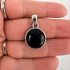 Sterling Silver Black Onyx Round Pendant – Size & Scale View