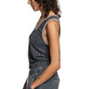 POL Clothing V-Neck Ribbed Knit Tank Top - Black - side view