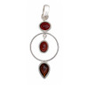 Sterling Silver Three Stone Garnet Circle Pendant - backside view