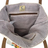 Sea Turtle Cotton Canvas Tote Bag with Faux Leather Handles inside view