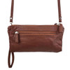 Ampere Malie Brown Vegan Leather Bag Back Zipper Pocket and Crossbody Strap