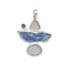 Sterling Silver Raw Tanzanite Clear Quartz Pendant – Back View