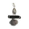 Sterling Silver Rutilated Quartz Black Tourmaline Agate Pendant Back