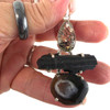 Rutilated Quartz Black Tourmaline Druzy Agate Pendant Size Detail