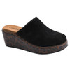 Corkys Footwear Wedge Mule - MAYBE LATER - Faux Black Suede 