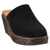 Corkys Footwear Wedge Mule - MAYBE LATER - Faux Black Suede - front view