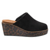 Corkys Footwear Wedge Mule - MAYBE LATER - Faux Black Suede - right side view