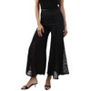 Angie Clothing - Lace Inserts Flare Bell Bottom Pants - Black