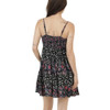 Angie Clothing - Mixed Floral Print Tiered Short Dress - Black - back view