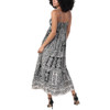 Angie Clothing - V-Neckline Tiered Maxi Dress - Black and Off White - back view