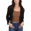 Angie Clothing - Light Weight Open Knit Cardigan Sweater - Black - front view
