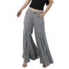 Angie Clothing - Acid Wash Wide Leg Pant wtih Lace Details - Grey - front view