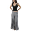 Angie Clothing - Acid Wash Wide Leg Pant wtih Lace Details - Grey - model front view