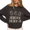 Z Supply HERE FOR THE BOO-ZE Classic Crew Sweatshirt - Ash Black - front view