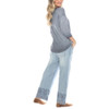Flora Ashley - Elastic Waist Denim Pant with Scalloped Hem - Light Blue - back view