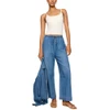 Z Supply Sidelines Ankle Denim Track Pant - Dreamstate Blue - model front view