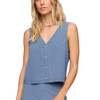 Z Supply Solace V-Neck Jersey Denim Tank Vest - Santorini Indigo