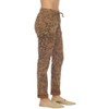 Flora Ashley - Elastic Waist Leopard Animal Print Jogger - Carmel Brown - side view