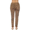 Flora Ashley - Elastic Waist Leopard Animal Print Jogger - Carmel Brown - back view