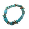 Turquoise Large Nugget Beaded Elastic Stretch Bracelet – 14mm – One of a Kind