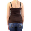 Nikibiki Women's Dark Brown Long Seamless Camisole Tank Top Stretchy Tunic Shirt