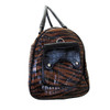 Tiger print duffle bag.