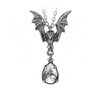 Pewter Gothic Bat Necklace La Nuit  Alchemy P600 Vampire Crystal