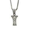 Sterling silver alphabet I pendant.  