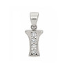 Initial "I" sterling silver charm pendant with CZ accents. 