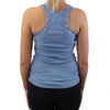 Women's Blue Tank Top Ribbed Cotton Shirt Camisole with Lace Detail