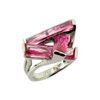 Pink CZ sterling silver ring.