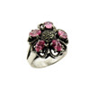 Pink CZ and Marcasite sterling silver ring.