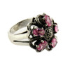 Pink CZ and Marcasite sterling silver ring.