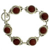 7" Rust Carnelian Sterling Silver Bracelet Gemstone Jewelry Toggle Clasp