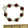 7" Rust Carnelian Sterling Silver Bracelet Gemstone Jewelry Toggle Clasp