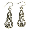 Irish Celtic Claddagh Dangle Earrings Sterling Silver