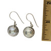 Bali design Pearl sterling silver dangle earrings with ruler.