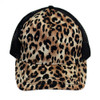 Leopard print trucker cap.