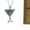 Sterling silver martini glass charm with Larimar stones.