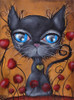 Poker by Abril Andrade Fine Art Print Big Eye Character Black Cat